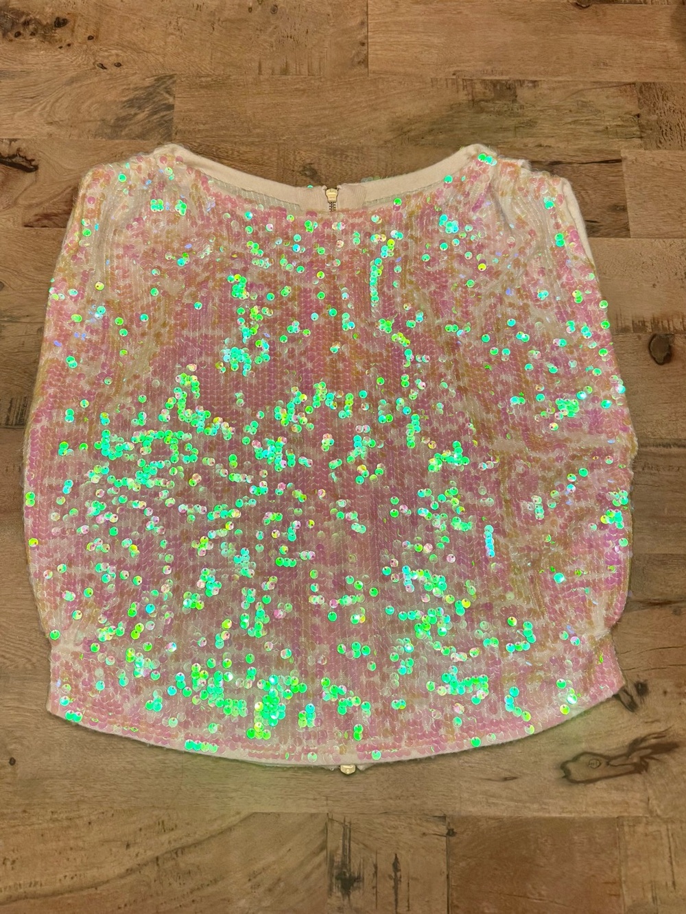 Pilcro Anthropologie Sequin Wool Cashmere Zip Sweater Top M
